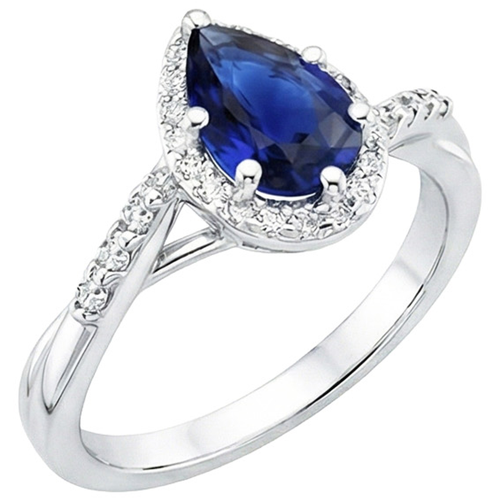 vero pear diamante 5carati anello dettaglio ravvicinato
