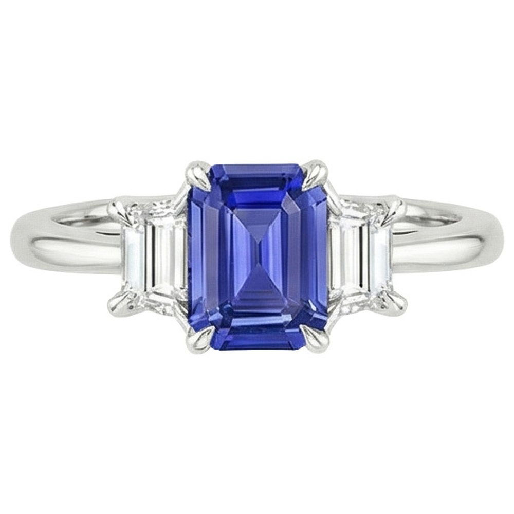 vero emerald diamante 3.50carati anello vista di profilo