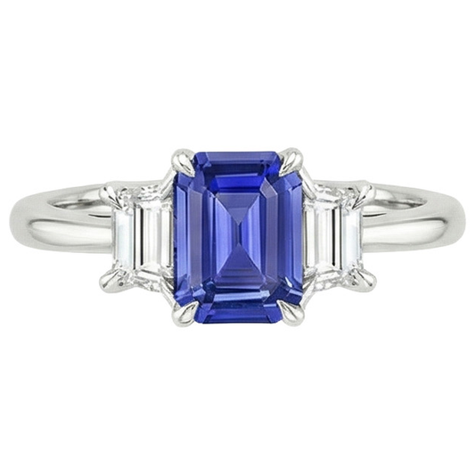 vero emerald diamante 3.50carati anello vista di profilo