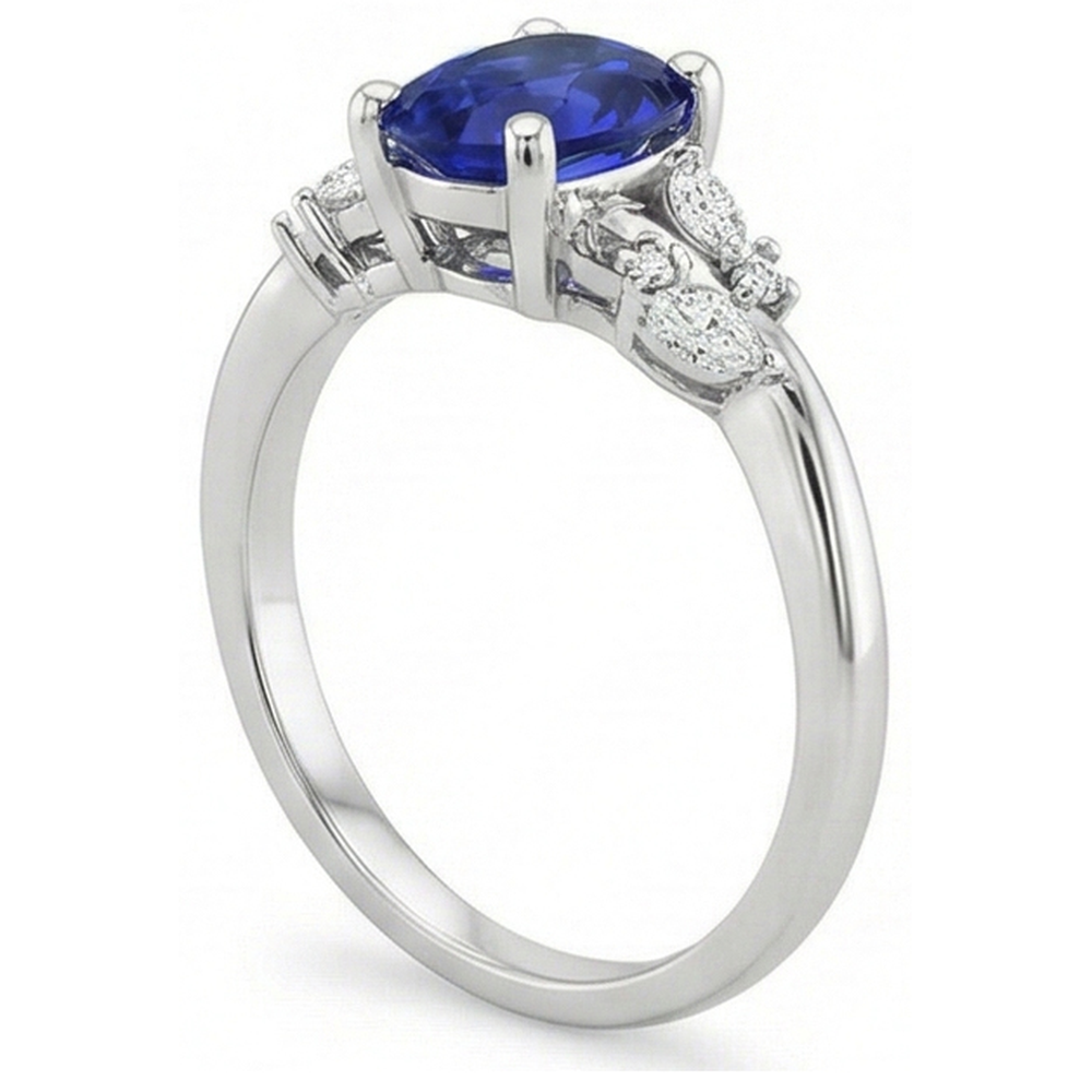 vero marquise diamante 4carati anello angolo laterale