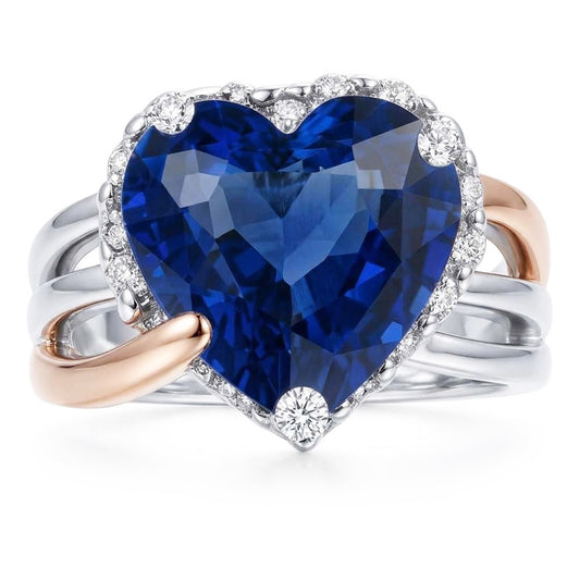 Anello Diamante Vero 4 Carati - Oro Bicolore