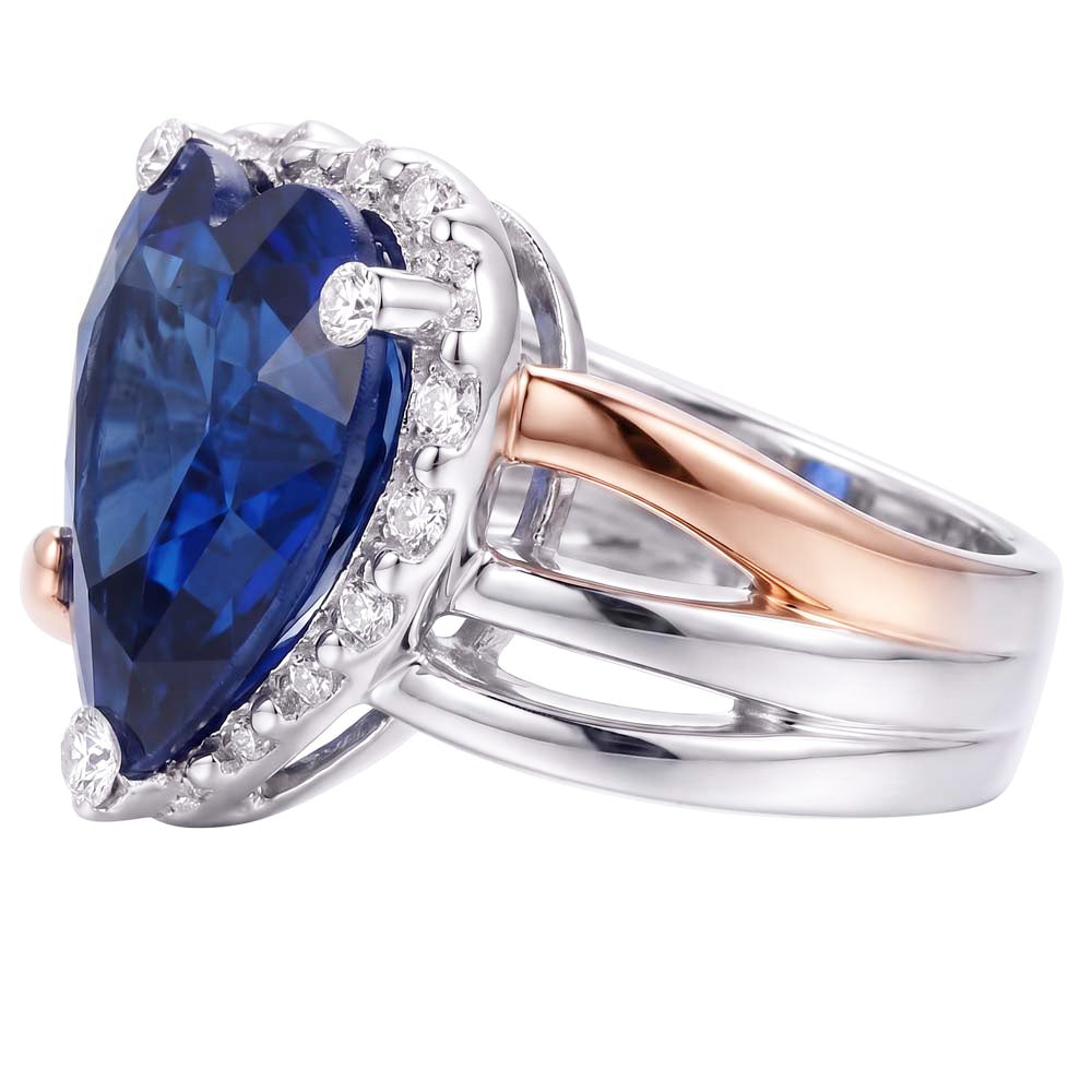 Anello Diamante Vero 4 Carati - Oro Bicolore