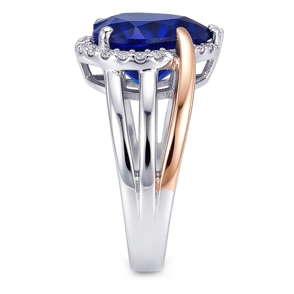 Anello Diamante Vero 4 Carati - Oro Bicolore