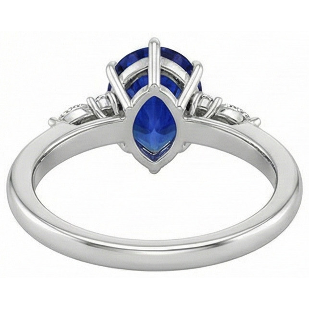 vero marquise diamante 5carati anello tre quarti