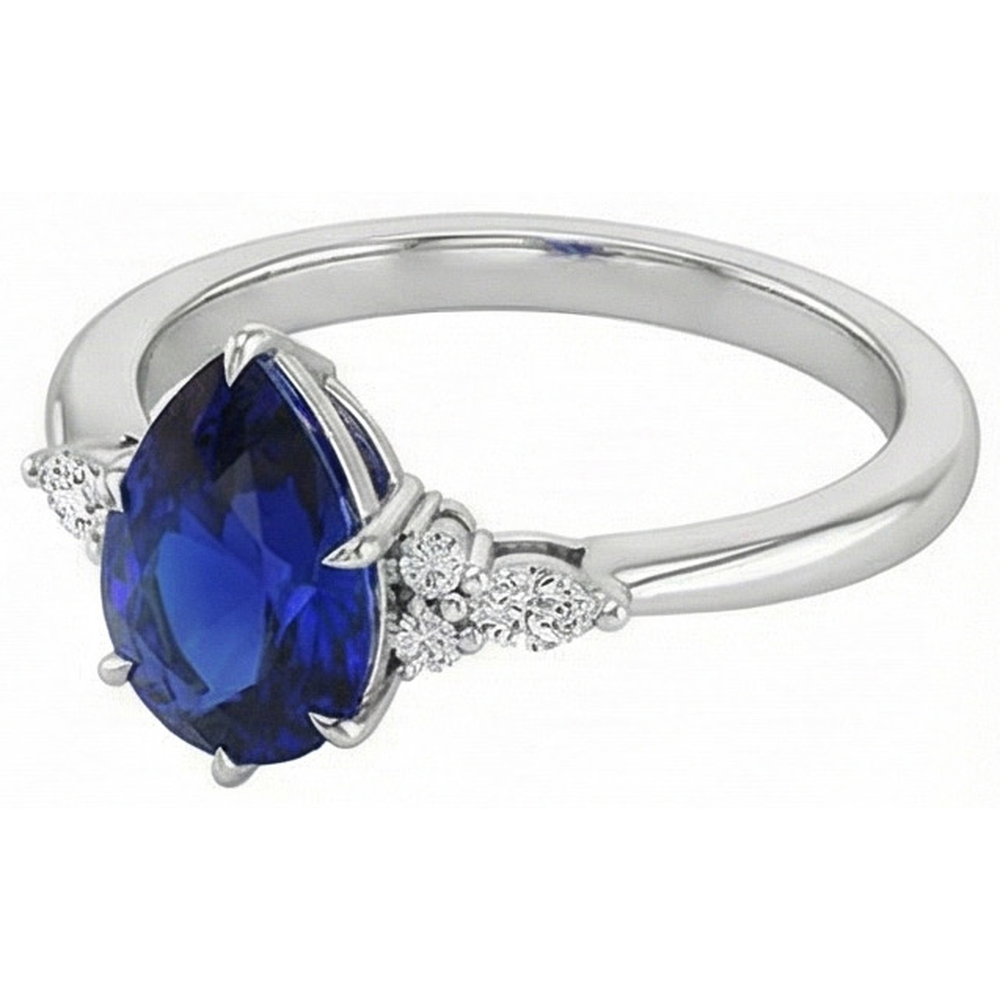 vero marquise diamante 5carati anello vista dall'alto