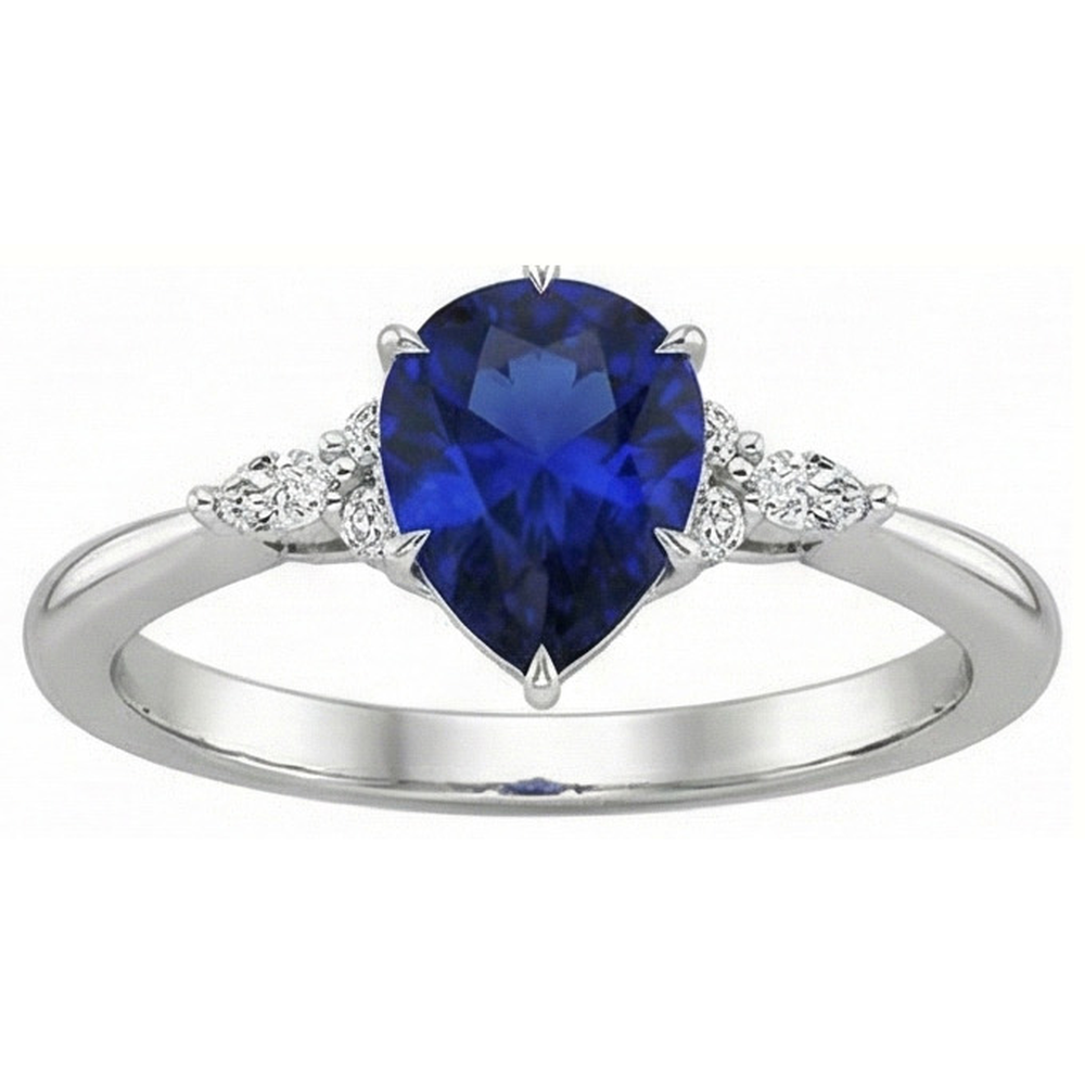 vero marquise diamante 5carati anello vista di profilo