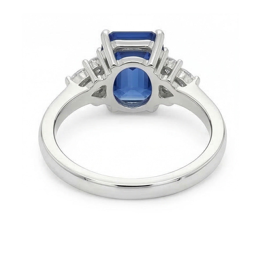 vero pear diamante 3carati anello vista di profilo