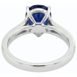 Anello Gioiello 2,50 Carati Pietre Preziose Pera Zaffiro Blu Scuro e Diamanti Naturali Autentici ( non creati in laboratorio )
