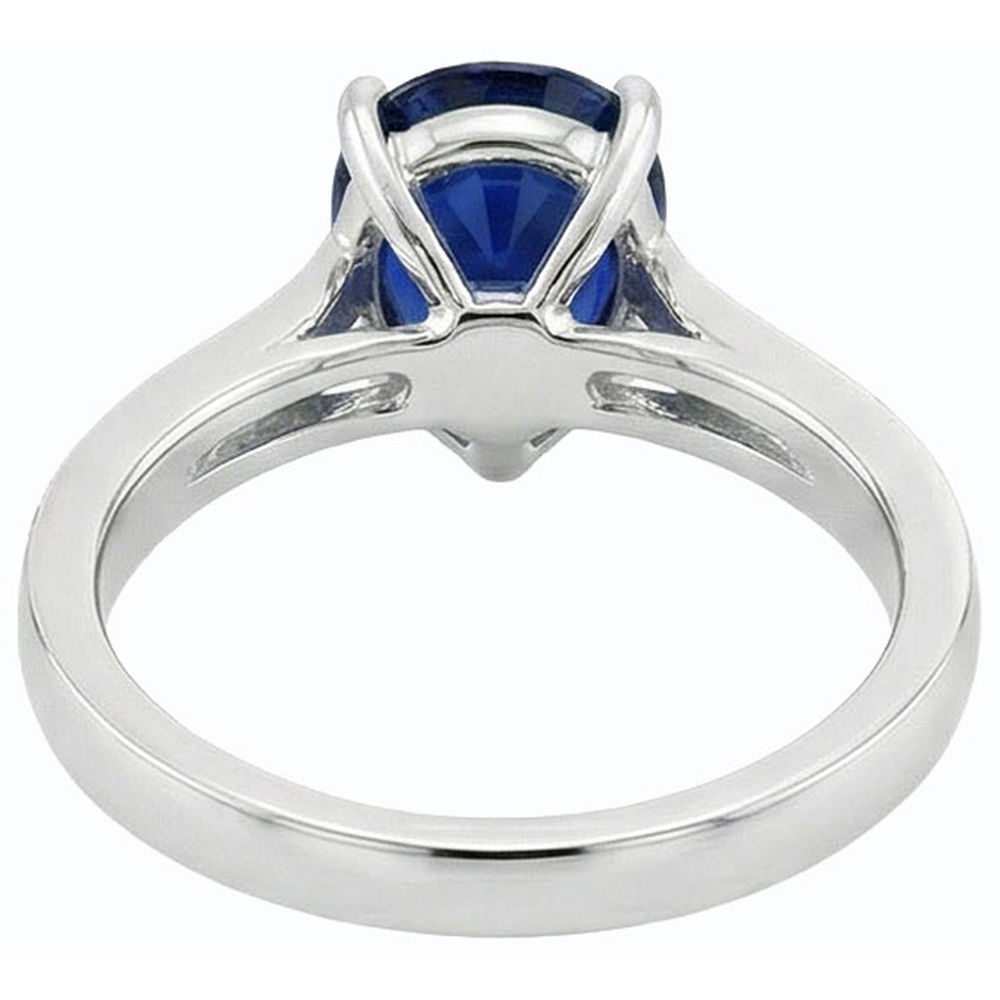 Anello Gioiello 2,50 Carati Pietre Preziose Pera Zaffiro Blu Scuro e Diamanti Naturali Autentici ( non creati in laboratorio )