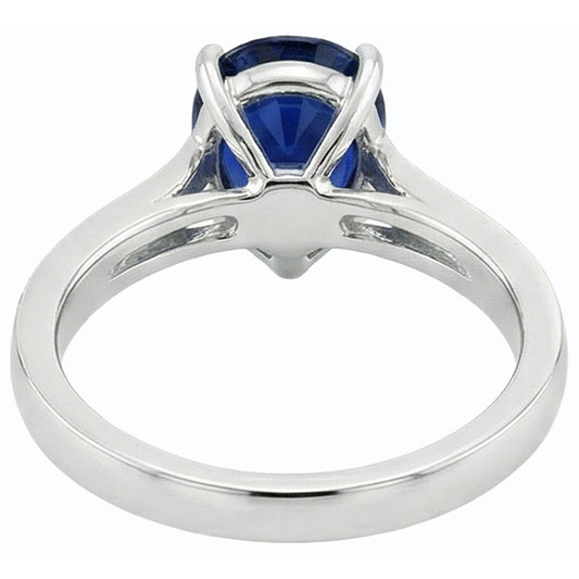 Anello Gioiello 2,50 Carati Pietre Preziose Pera Zaffiro Blu Scuro e Diamanti Naturali Autentici ( non creati in laboratorio )