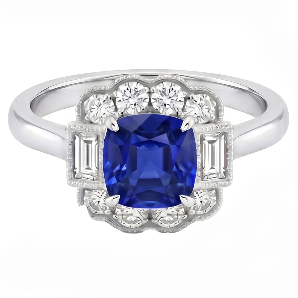 vero baguette diamante 2.50carati anello dettaglio ravvicinato