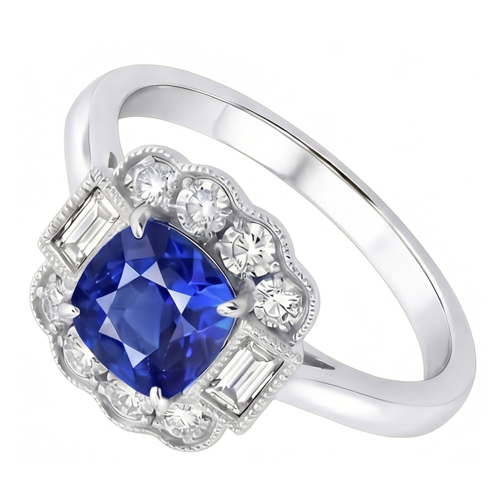 vero baguette diamante 2.50carati anello vista dall'alto