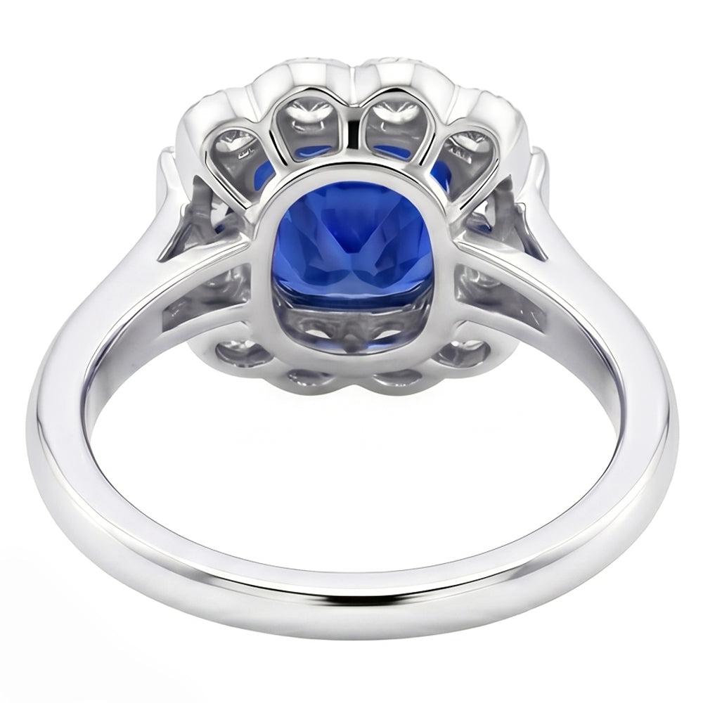 vero baguette diamante 2.50carati anello vista di profilo