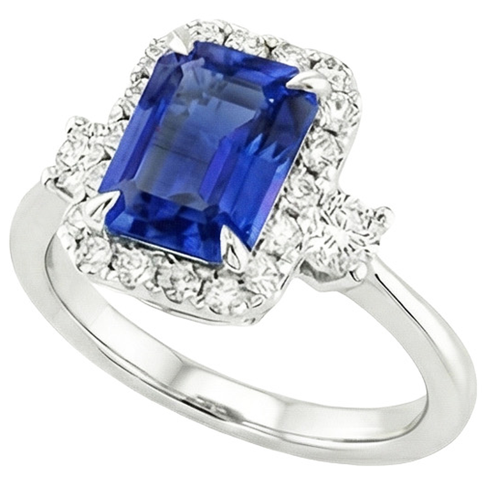 vero emerald diamante 4.50carati anello vista dall'alto