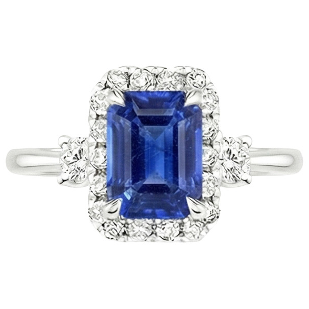 vero emerald diamante 4.50carati anello vista di profilo