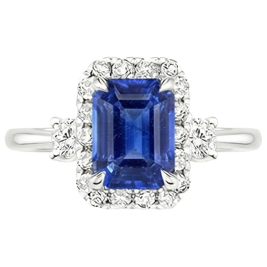 vero emerald diamante 4.50carati anello vista di profilo