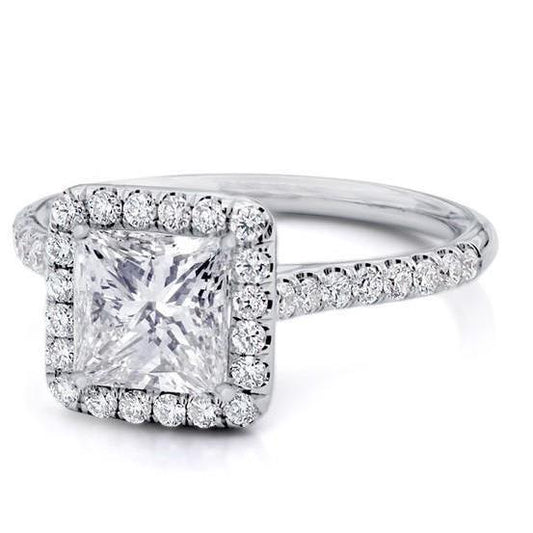 Anello Halo Anniversario Con Naturale Diamante Da 3.85 Carati In Oro Bianco