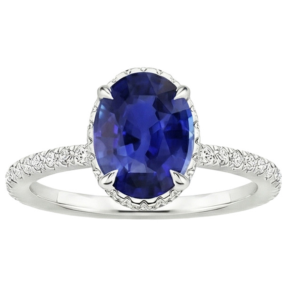 vero round diamante 4carati anello vista di profilo