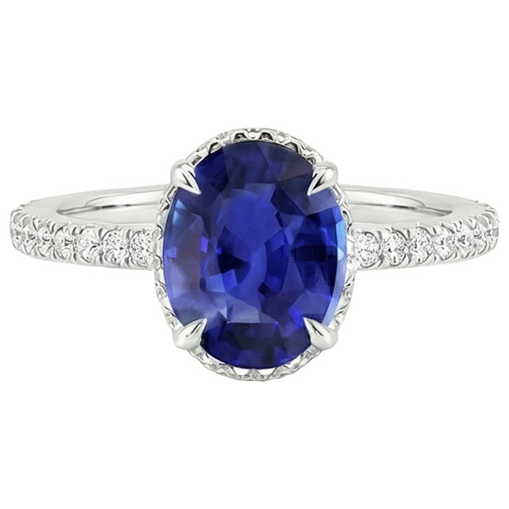 vero round diamante 4carati anello su bianco