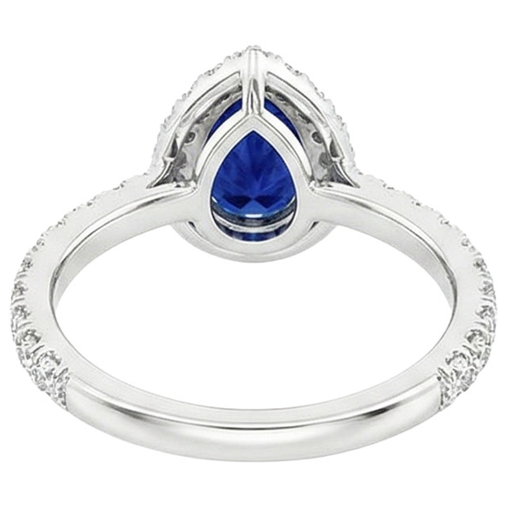 vero pear diamante 4.50carati anello angolo laterale