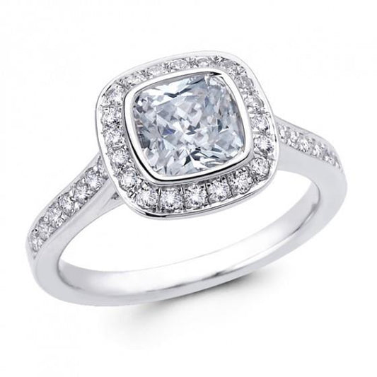 Anello Halo Con Naturale Diamante Accentato Da 2.50 Carati