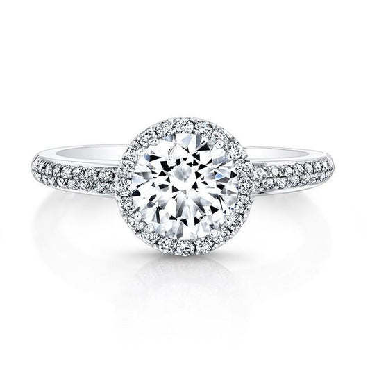 Anello Halo Con Naturale Diamante Accento Rotondo Da 2,06 Carati
