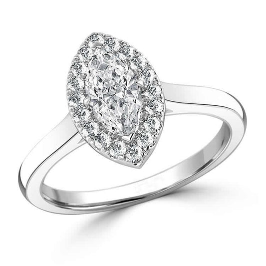 Anello Halo Di Fidanzamento Con Genuino Diamante Accentato Da 2.80 Carati