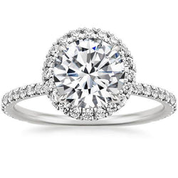 Anello Halo Di Fidanzamento Con Vero Diamante Rotondo Da 5.70 Carati