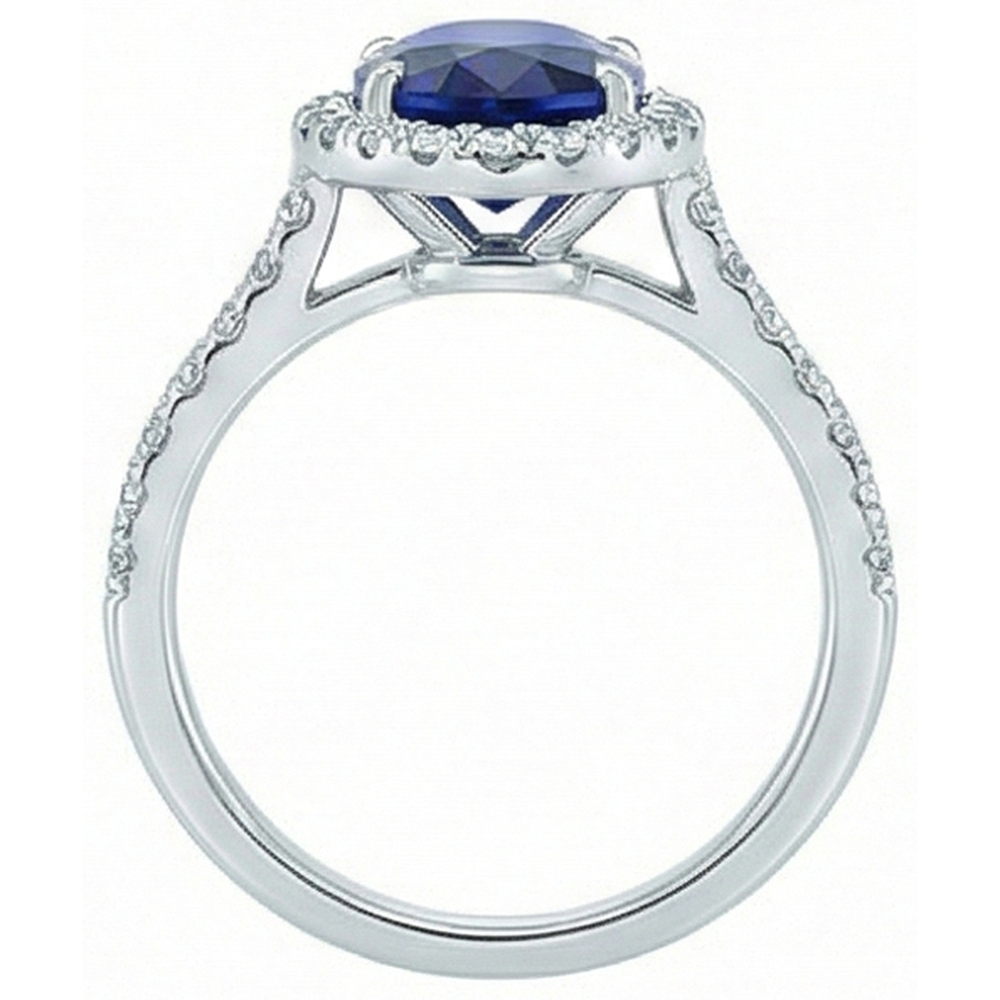 vero oval diamante 7.50carati anello vista di profilo