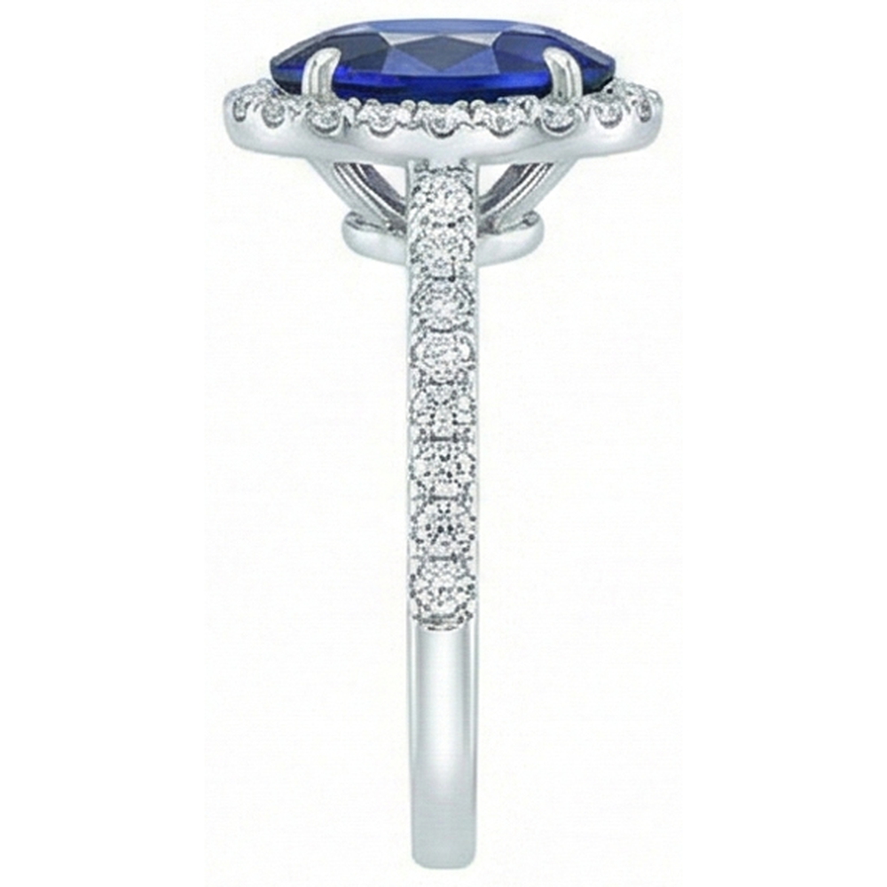 vero oval diamante 7.50carati anello vista dall'alto