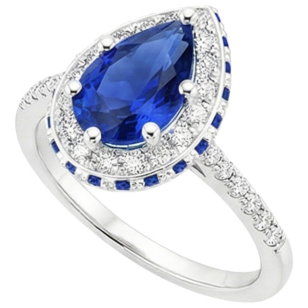 vero pear diamante 5.25carati anello dettaglio ravvicinato