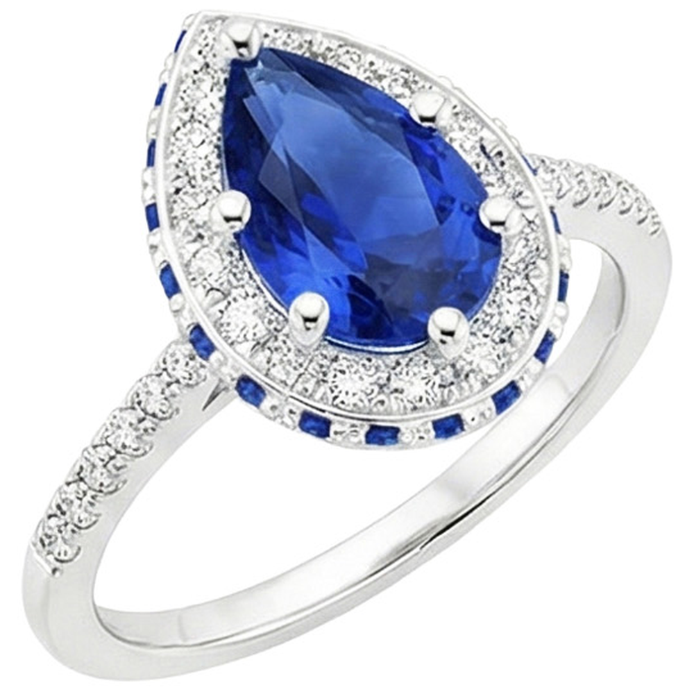 vero pear diamante 5.25carati anello vista dall'alto