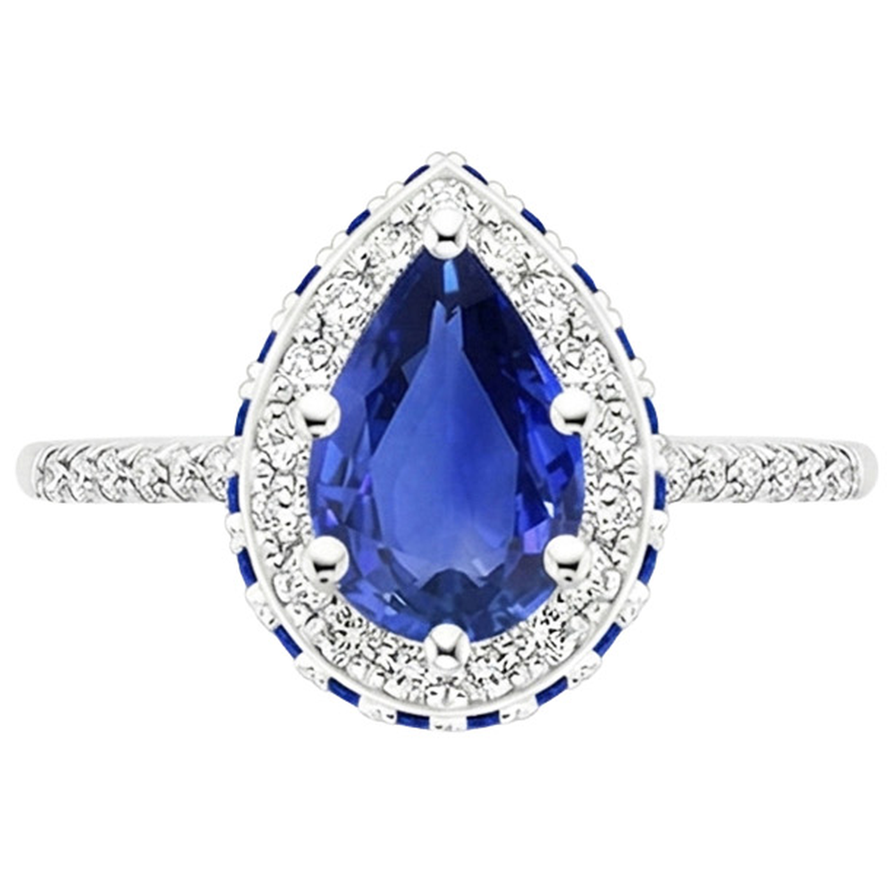 vero pear diamante 5.25carati anello vista di profilo