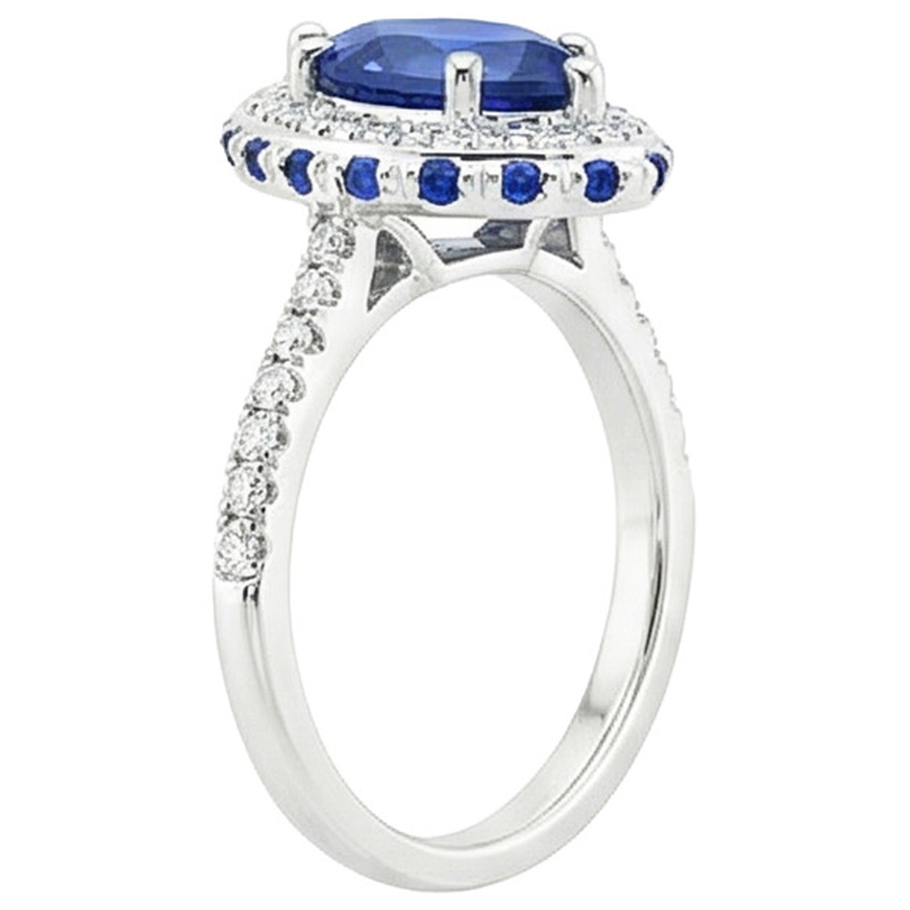 vero pear diamante 5.25carati anello su bianco