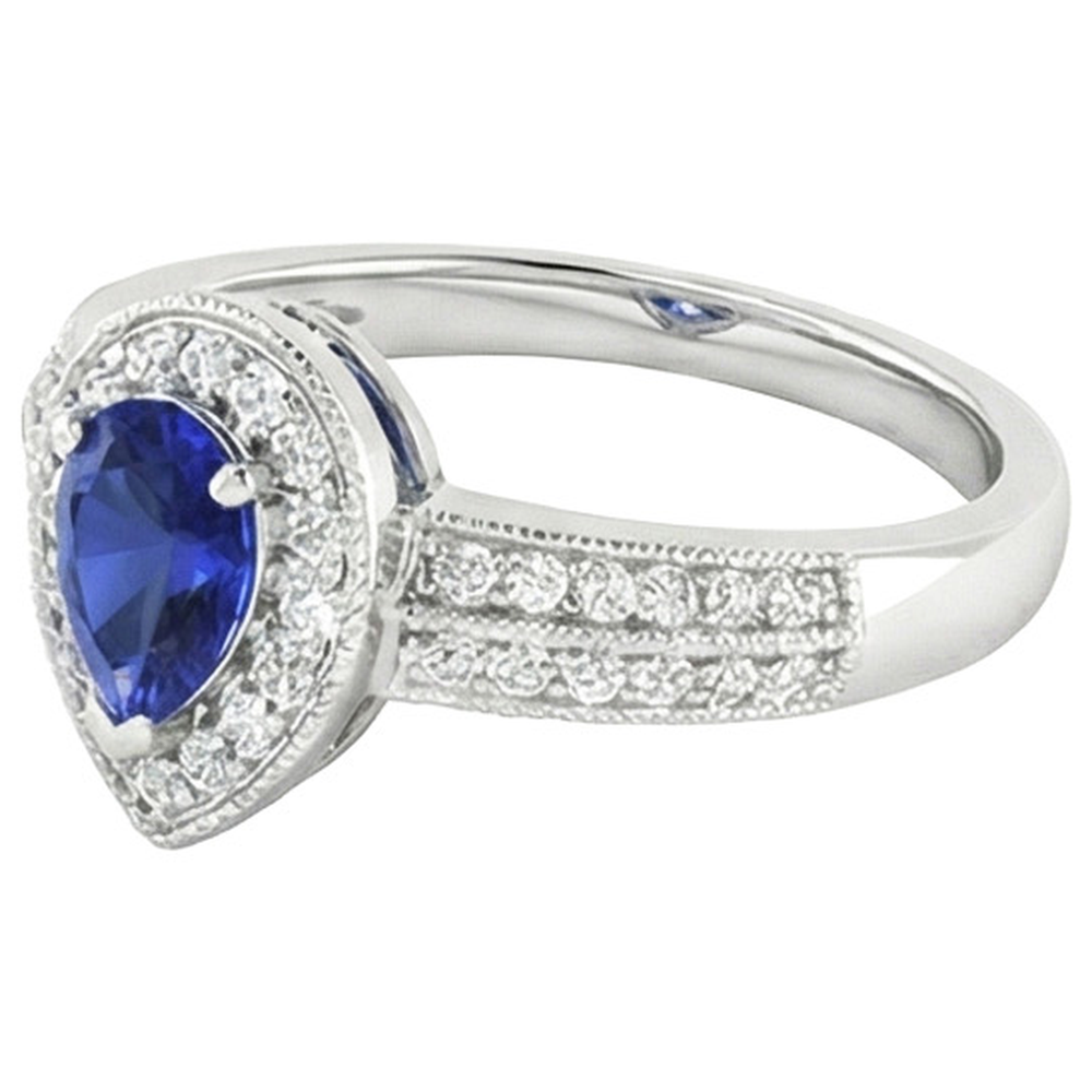 vero round diamante 2carati anello su bianco