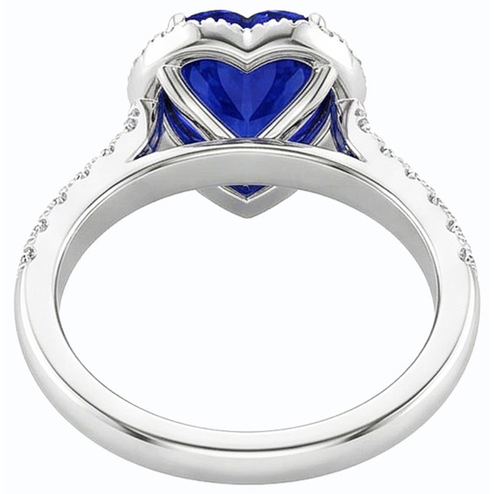 vero heart diamante 3.50carati anello vista di profilo