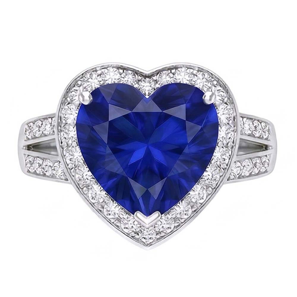 vero heart diamante 4.50carati anello vista frontale