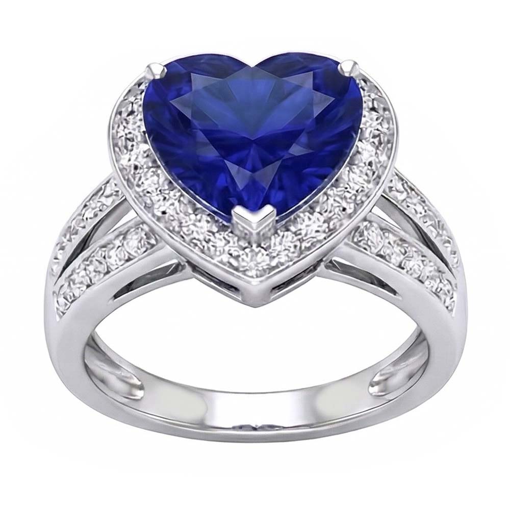 vero heart diamante 4.50carati anello angolo laterale