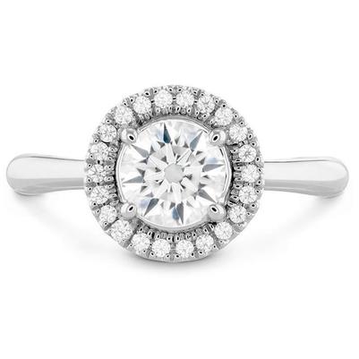 Anello Halo In Oro Bianco 14K 3.60 Carati Con Vero Diamante Rotondo