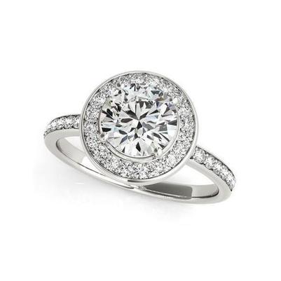 Anello Halo In Oro Bianco Con Naturale Diamante Da 2.82 Carati