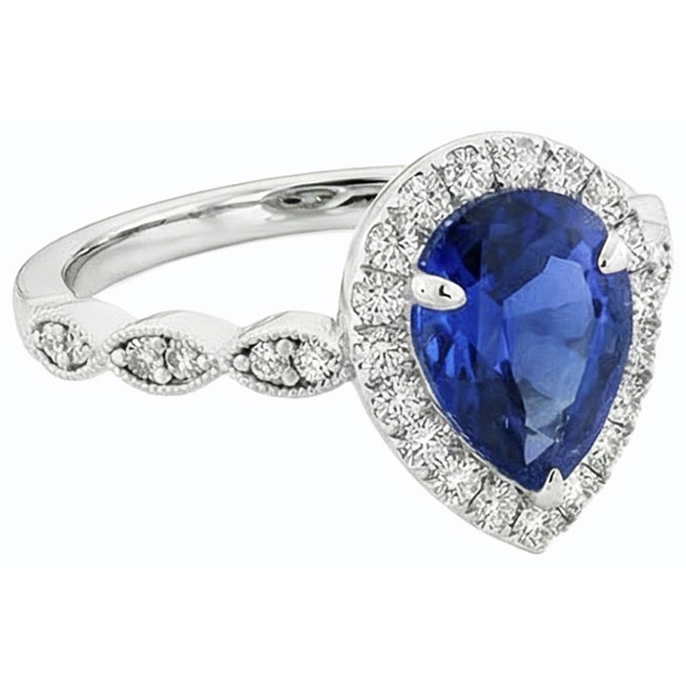 vero round diamante 5carati anello vista di profilo