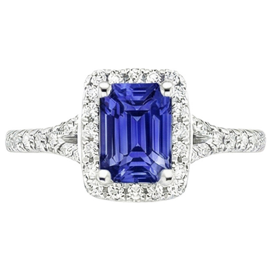 vero emerald diamante 4.50carati anello vista di profilo