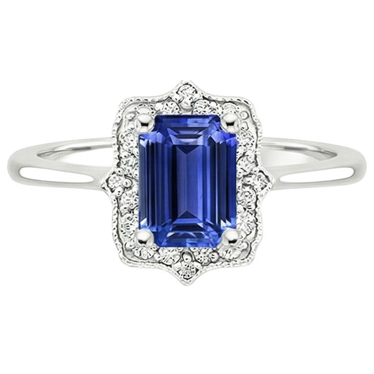 vero emerald diamante 4carati anello vista di profilo