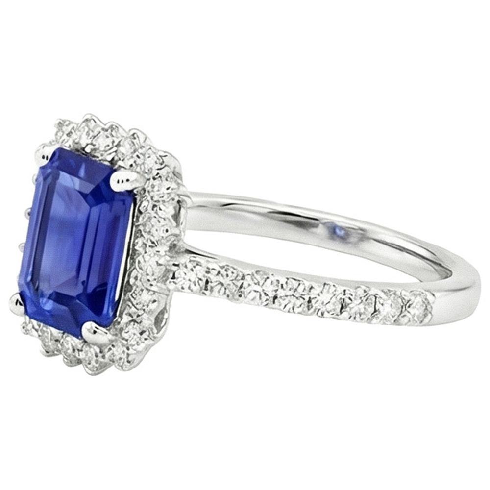 vero emerald diamante 4.50carati anello vista di profilo