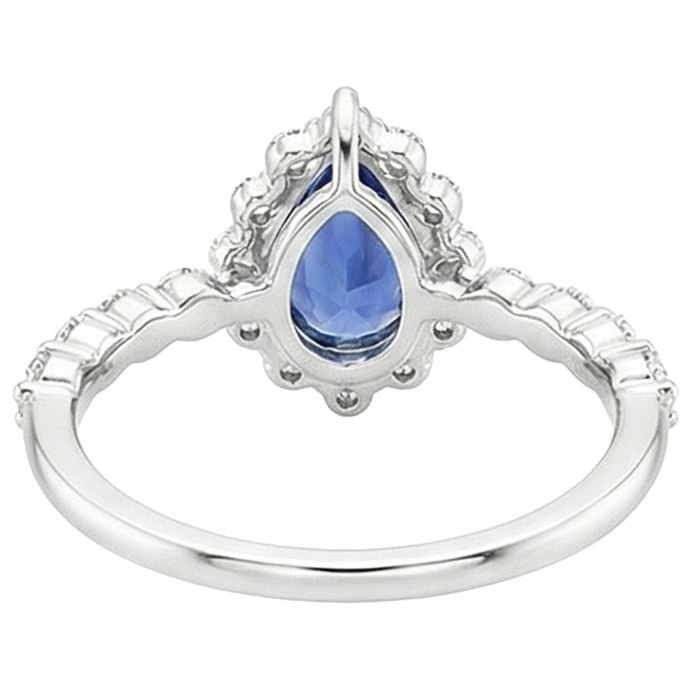 vero pear diamante 5carati anello angolo laterale