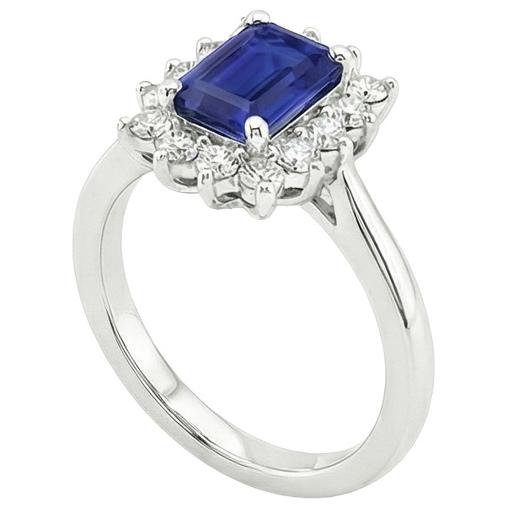 vero emerald diamante 4.50carati anello angolo laterale