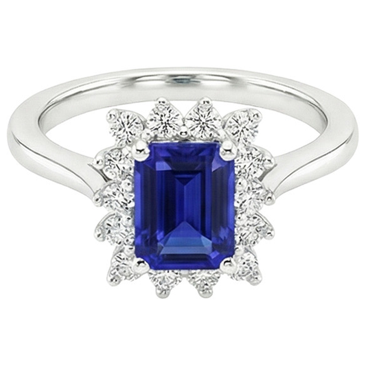 vero emerald diamante 4.50carati anello vista di profilo