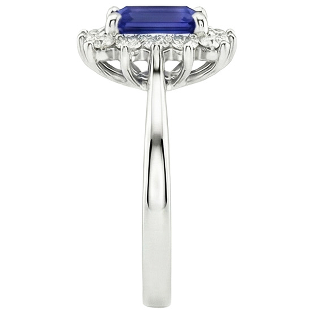 vero emerald diamante 4.50carati anello su bianco