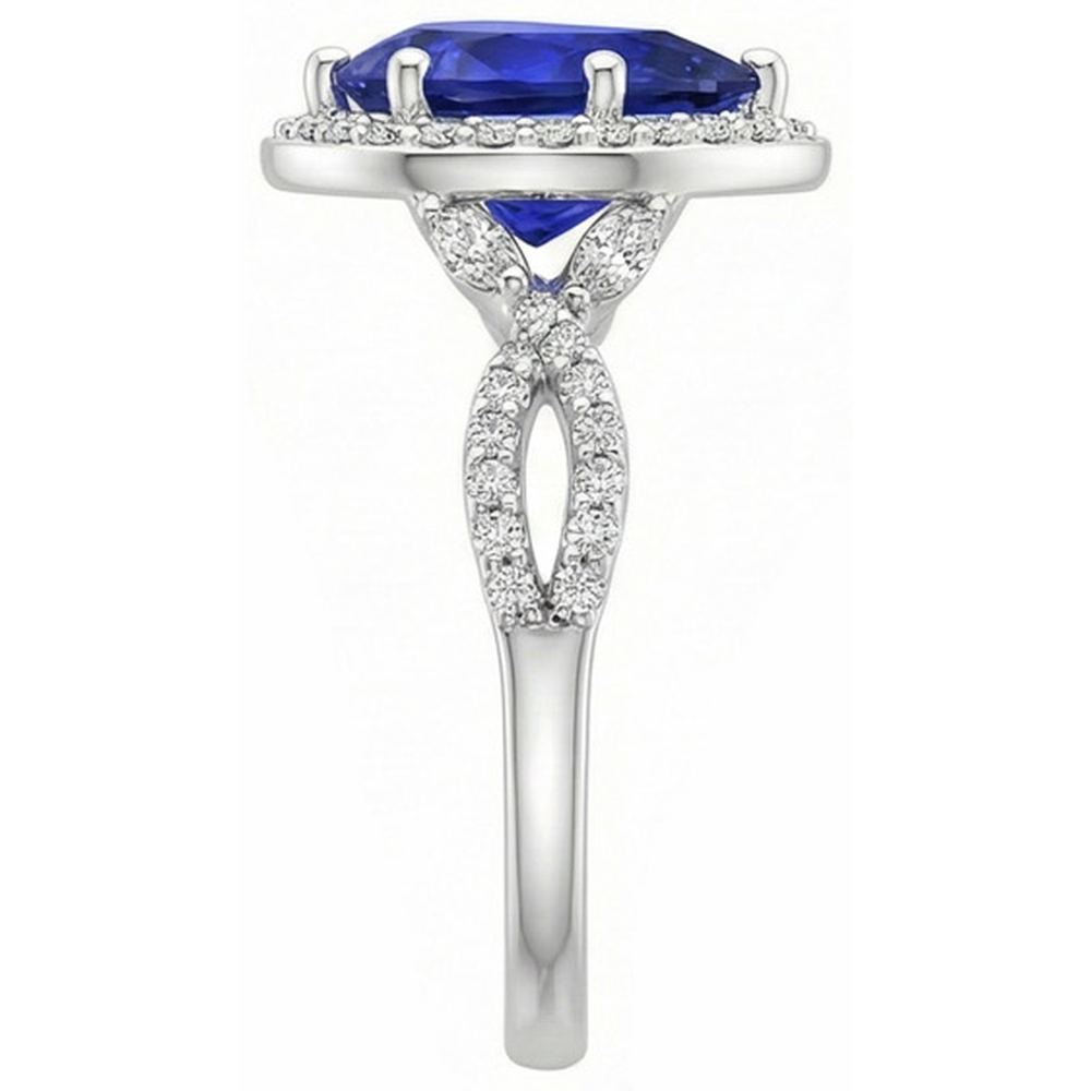 vero round diamante 3.50carati anello su bianco