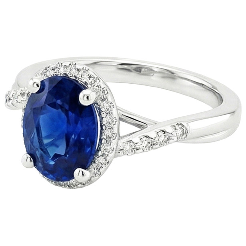 vero round diamante 3.75carati anello vista di profilo